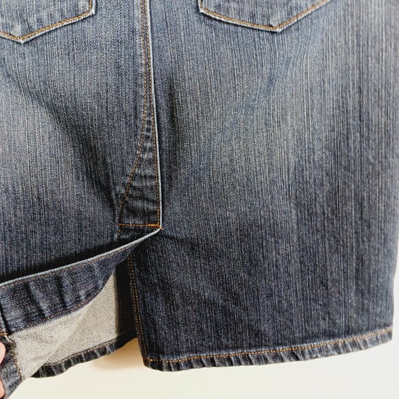 Levi's Signature Denim Skirt Misses Size 4 Zip, Western, Coastal Cowgirl Country - Picture 11 of 16